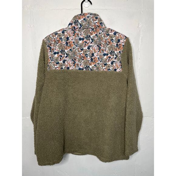 Vera Bradley Teddy Fleece Pocket Pullover Brown Multicolor Floral  XL XLarge - Picture 7 of 8